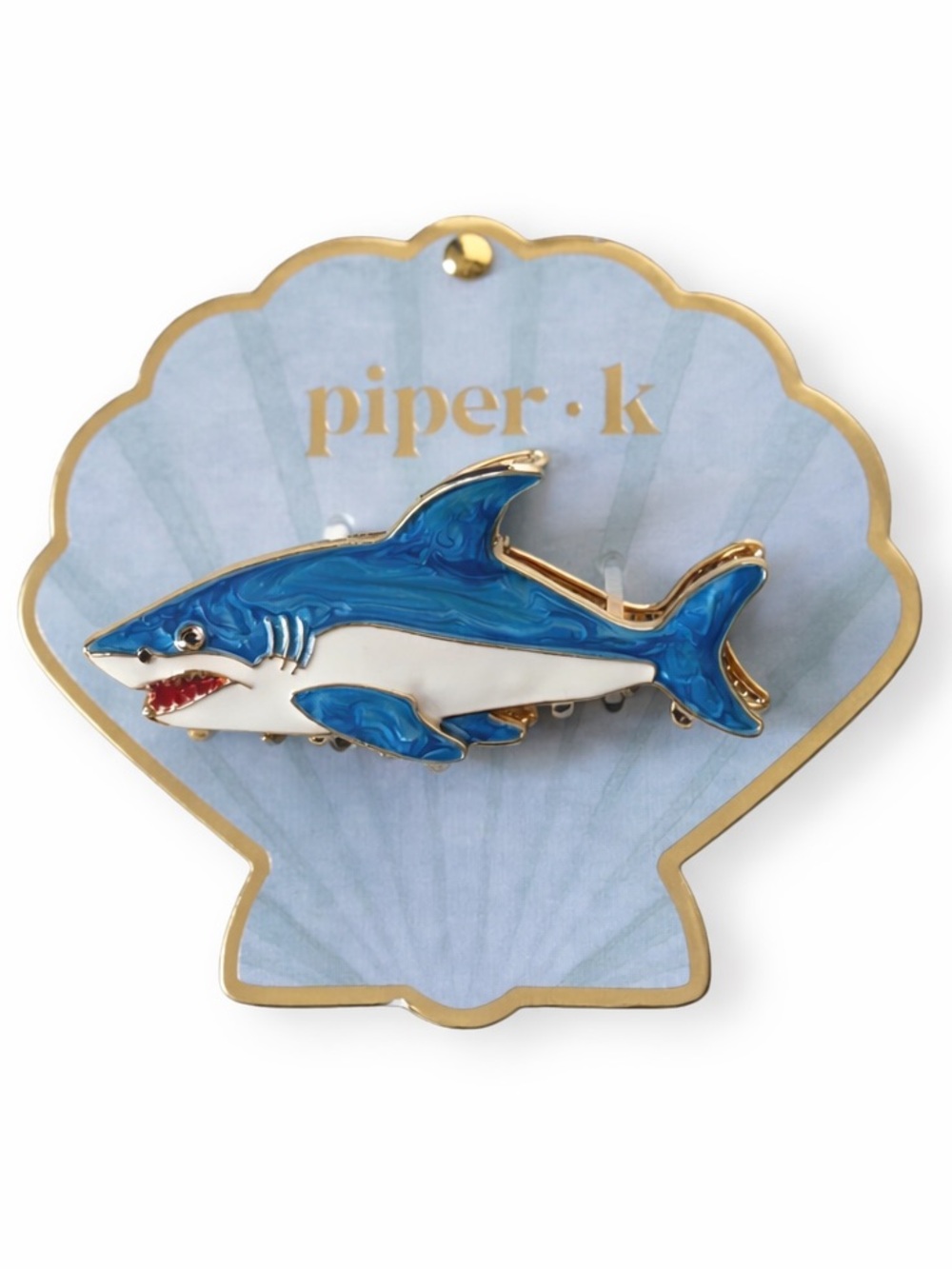 Piper K Shark 🦈 Hair Claw Clip 💙🤍
